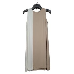 Antonelli Crepe Colorblock Sleeveless Shift Dress Size 38 2